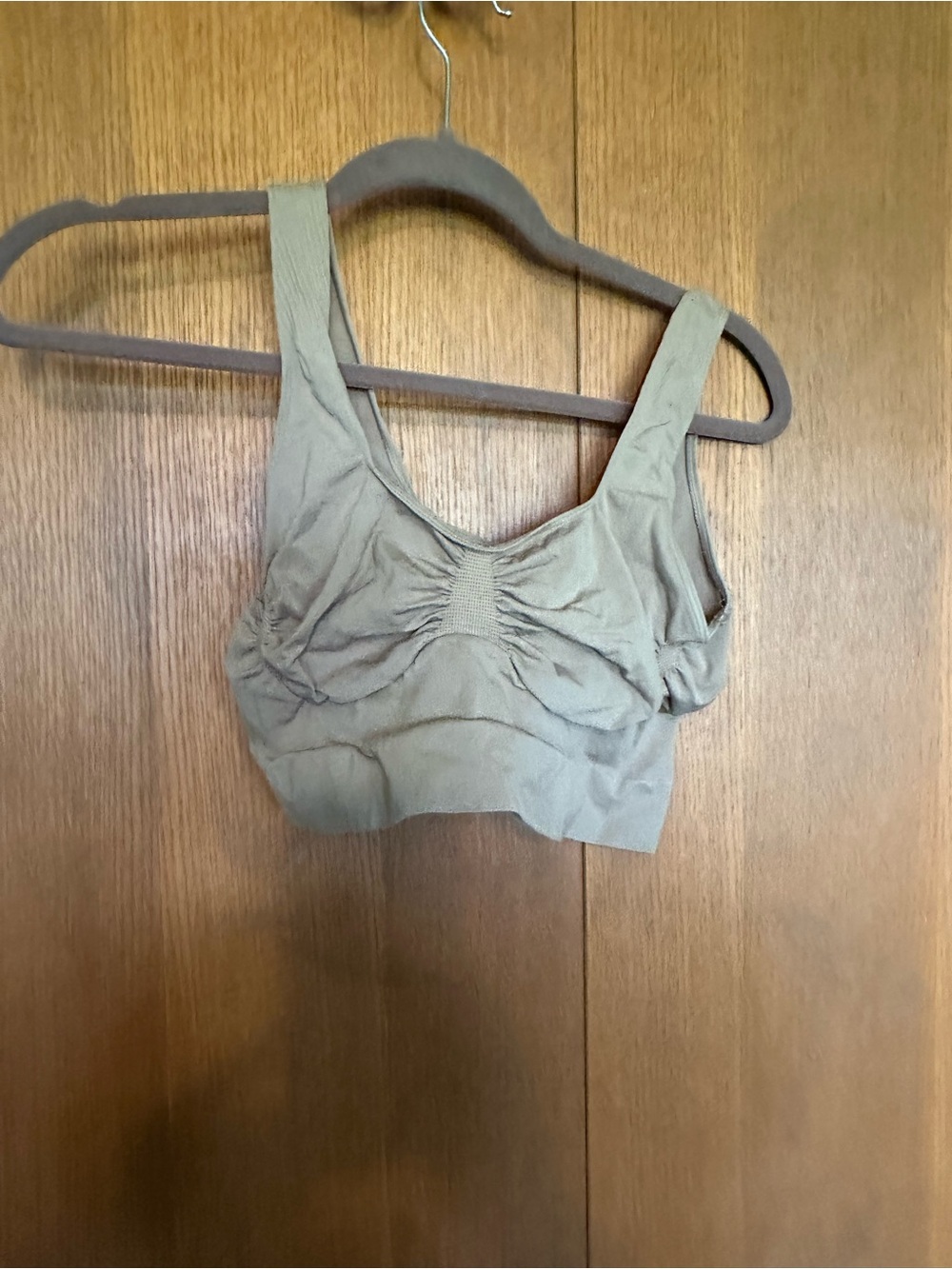 YITTY Taupe Seamless Support Crop Bra